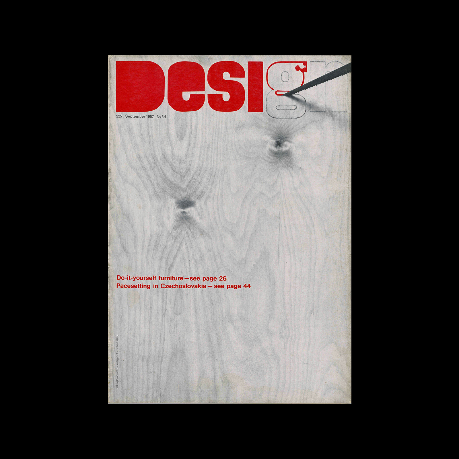 Design, Council of Industrial Design, 225, September 1967. Cover designer Baker/Broom/Edwards