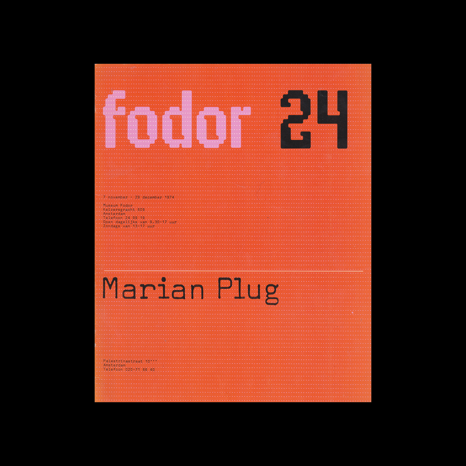 Fodor 24, 1974 - Marian Plug. Designed by Wim Crouwel and Daphne Duijvelshoff (Total Design)