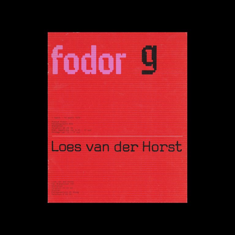 Fodor 9, 1973 - Loes van der Horst. Designed by Wim Crouwel and Anne Stienstra (Total Design)