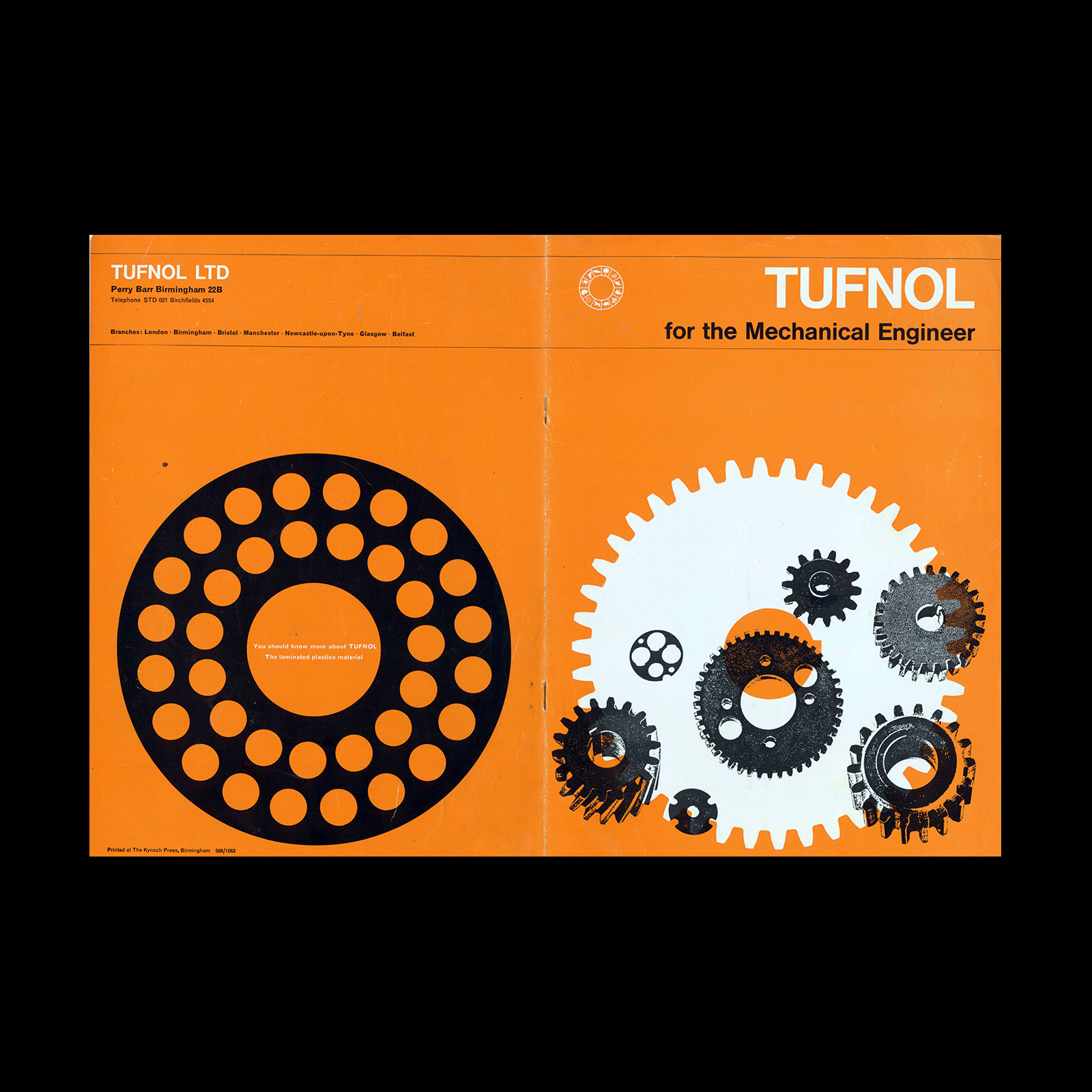 TUFNOL, For the Mechanical Engineer, Brochure, 1960s. Design and print by The Kynoch Press