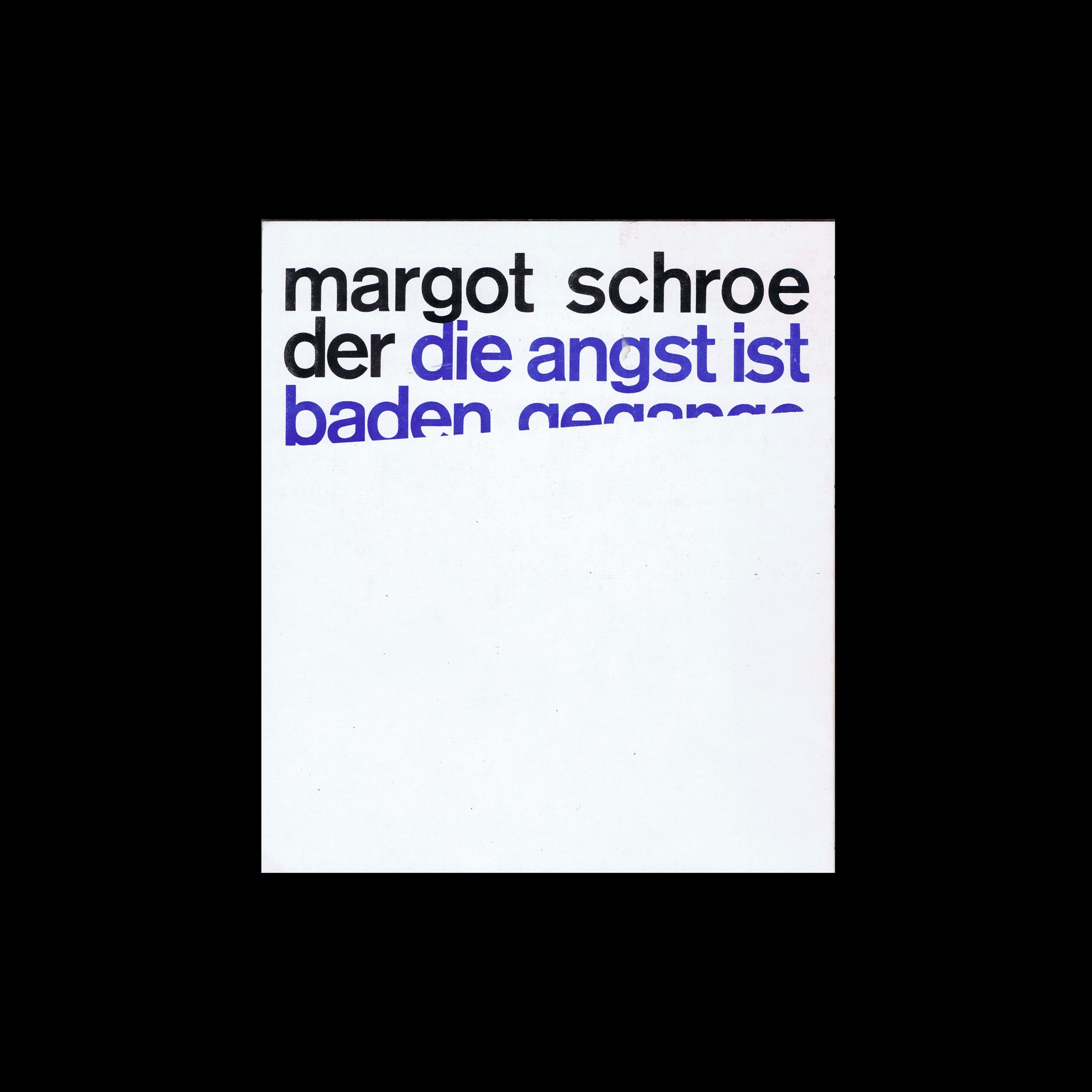 Margot Schroeder, Die Angst ist baden gegangen, Wolfgang Fietkau Verlag, 1979. Designed by Christian Chruxin