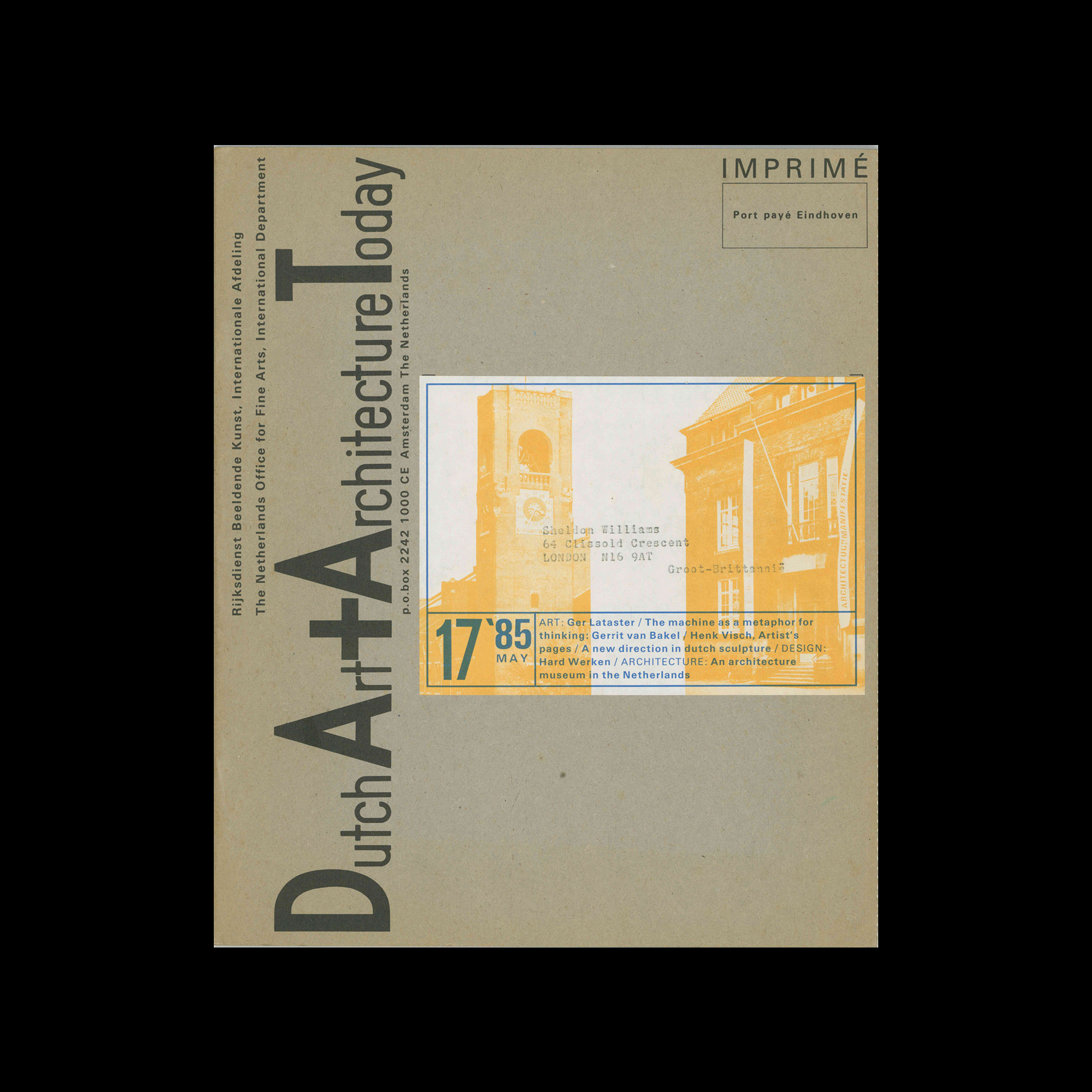 Dutch Art + Architecture Today 17, 1985. Designed by Jan van Toorn