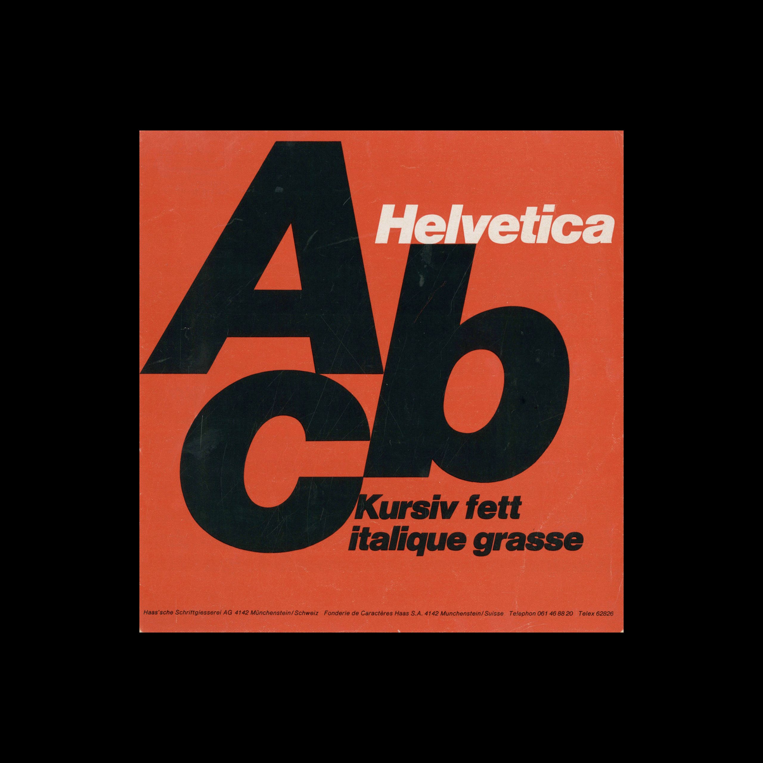 Helvetica Kursiv fett, Haas'sche SchriftgieBerei / Fonderie Haas, 1960s