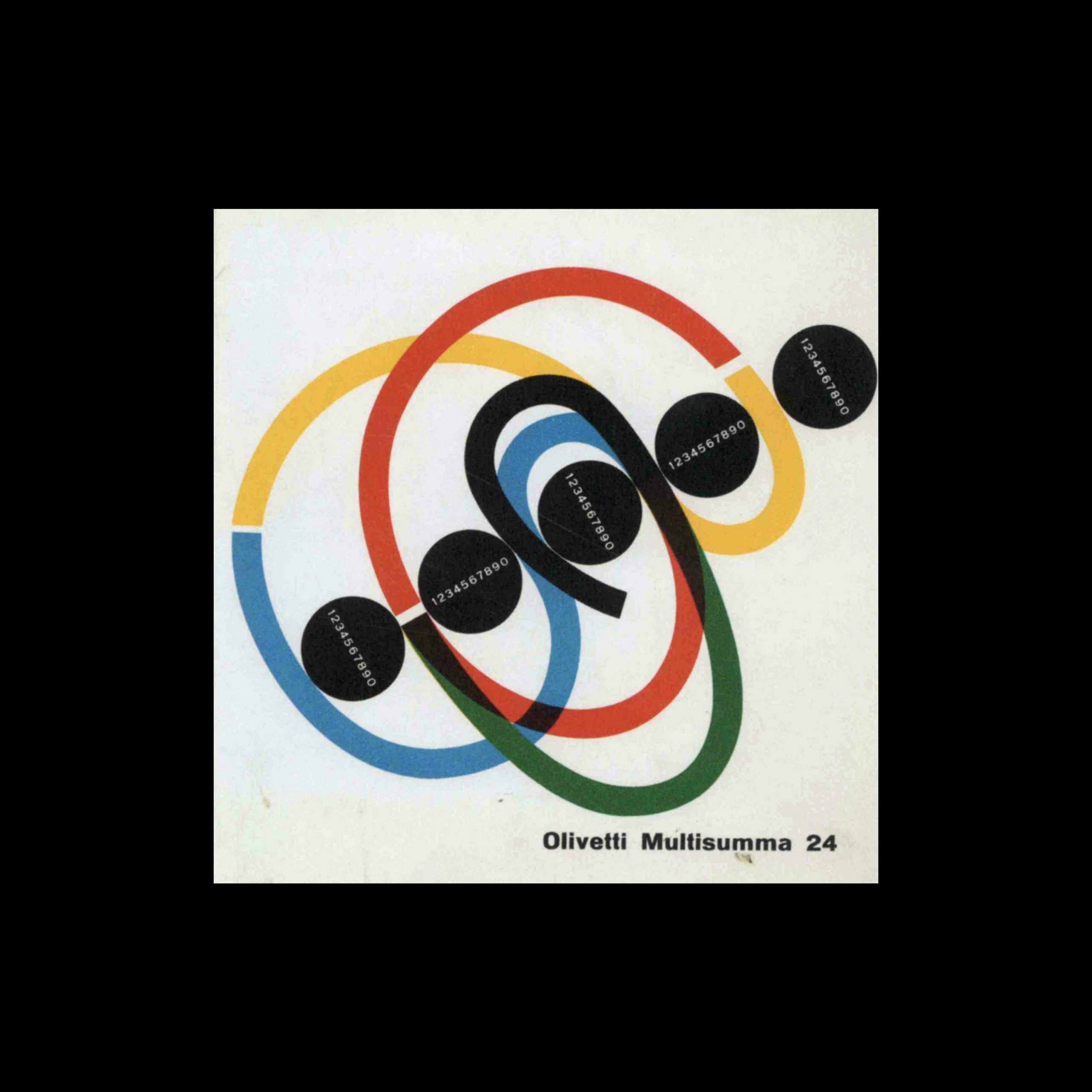 Olivetti Muitsumma 20, cover flyer, 1966, designed by Giovanni Pintori. Scanned from Giovanni Pintori, Moleskine Books, 2015