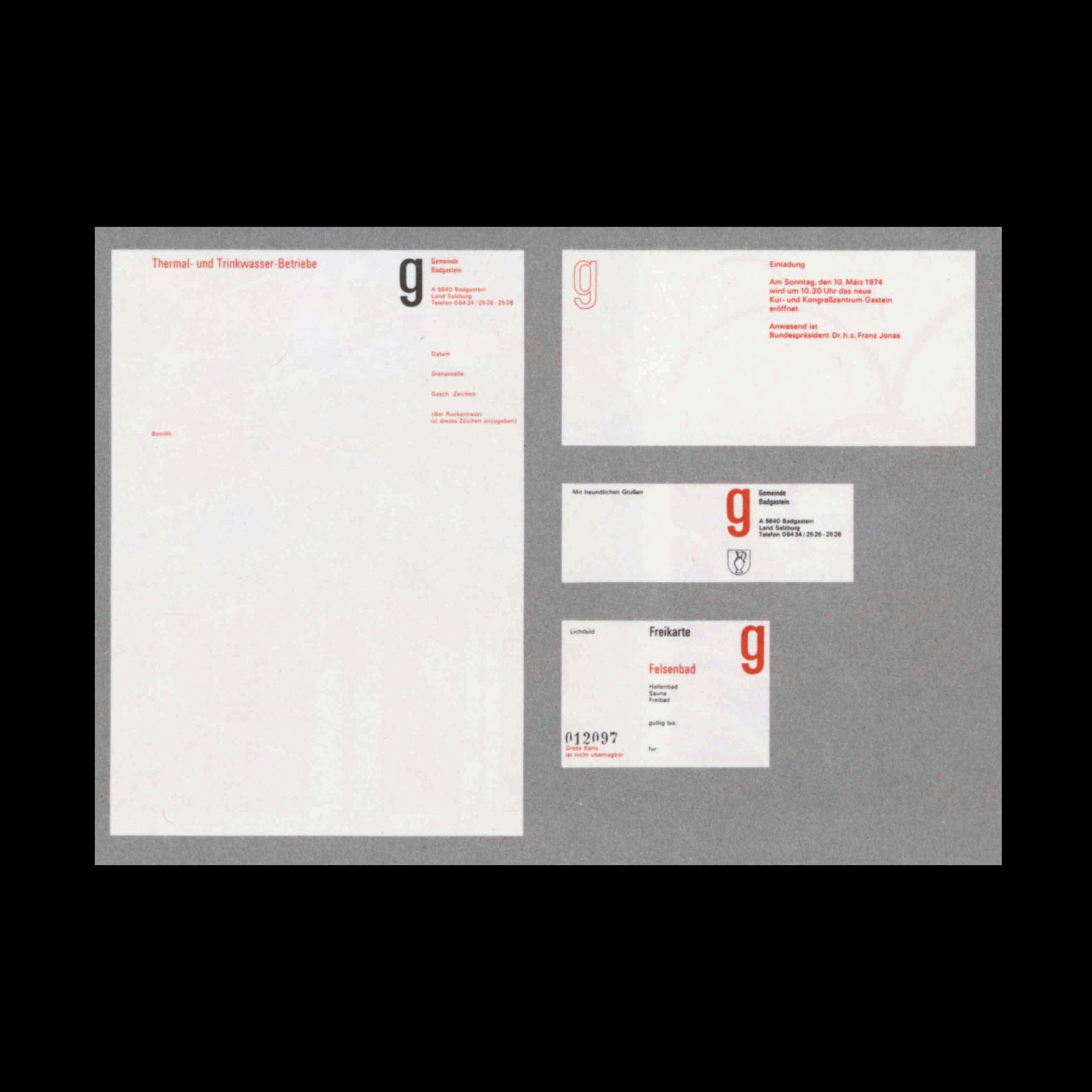 Otl Aicher - Stationery Design for Badgastein