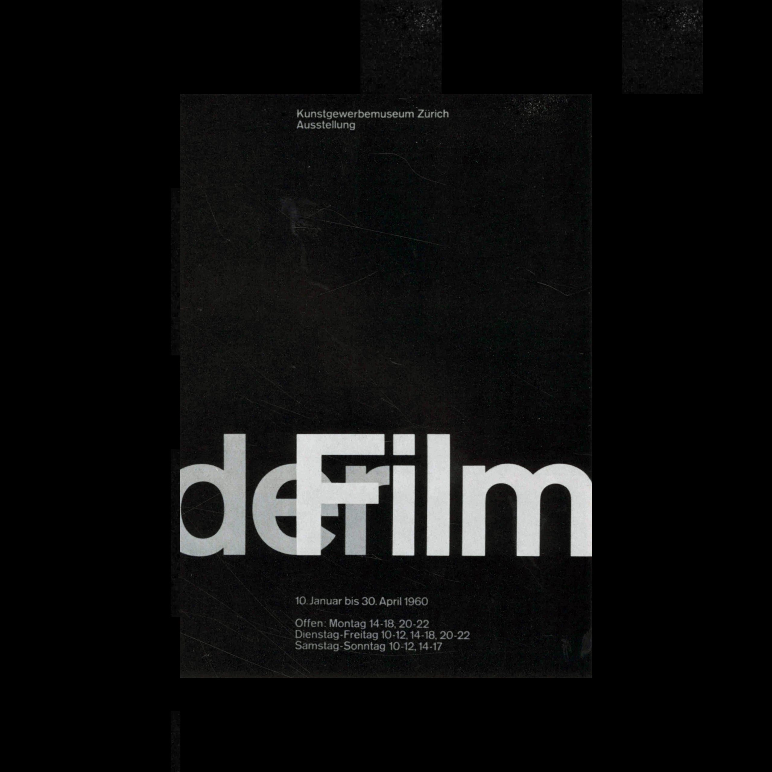 Poster for a Film Exhibition at the Kunstgewerbemuseum, Zürich designed by Josef Müller-Brockmann