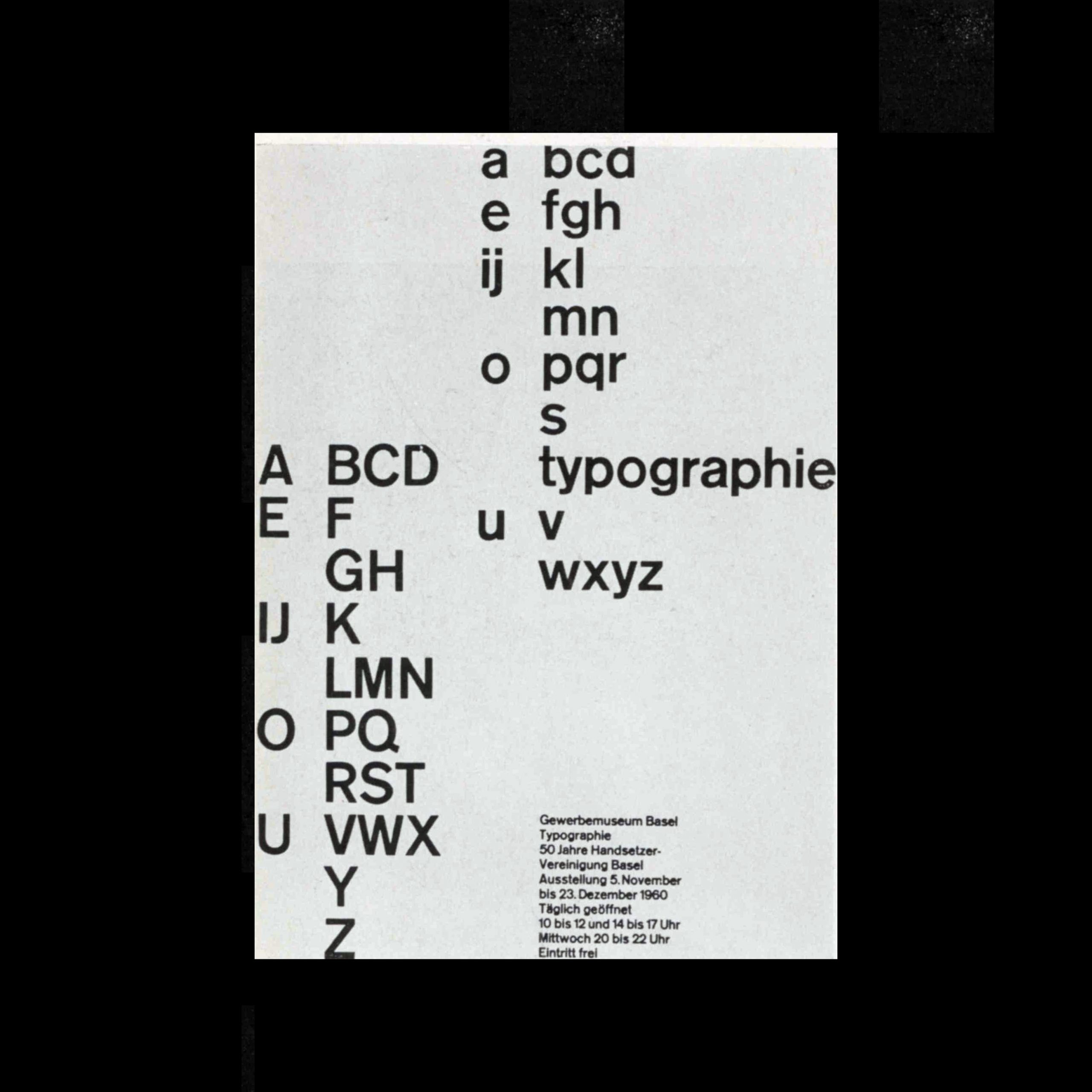 Poster for a Typographical Exhibition at the Gewerbemuseum, Basel designed by Robert Büchler