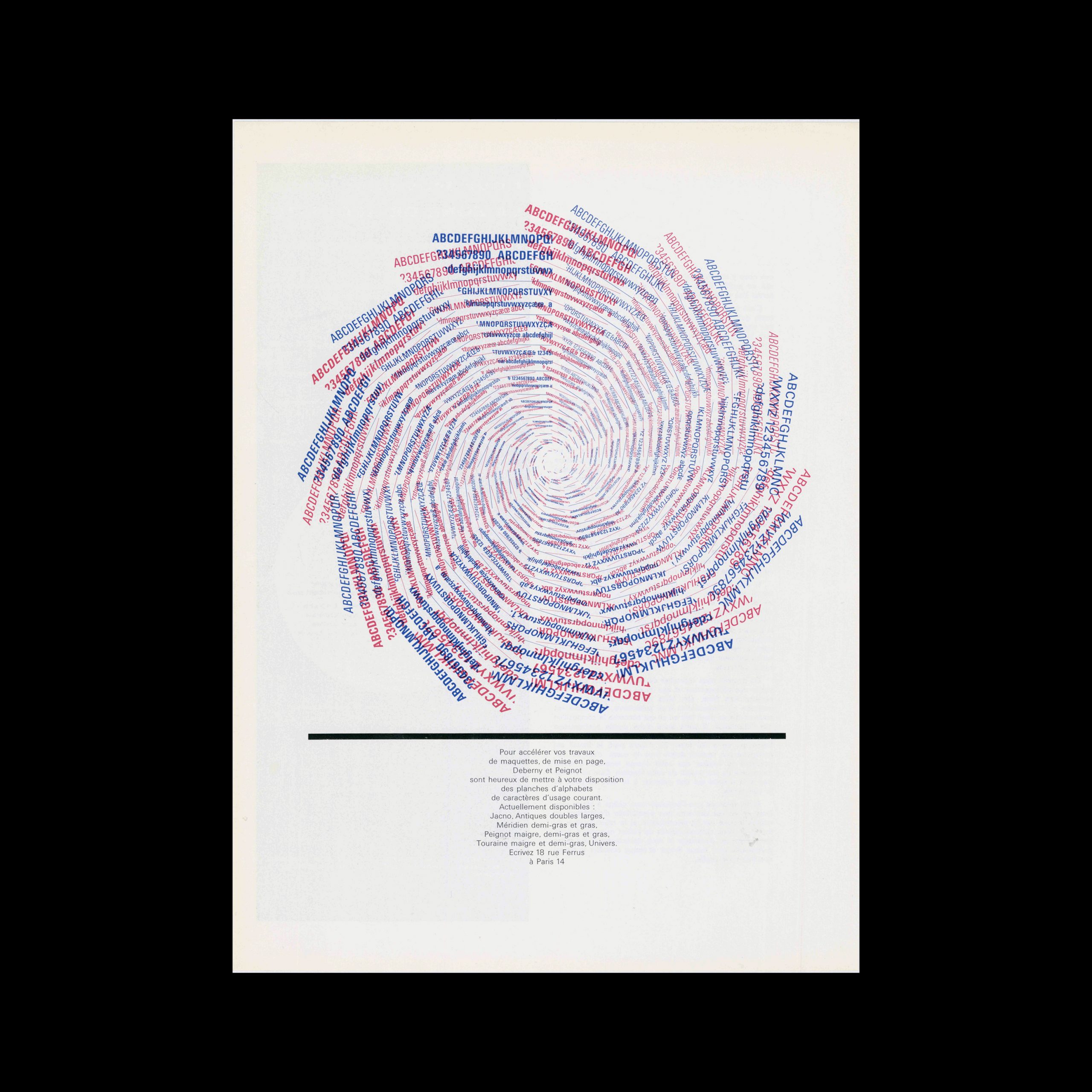 Univers, 21 Variations Specimen, Deberny & Peignot, 1960