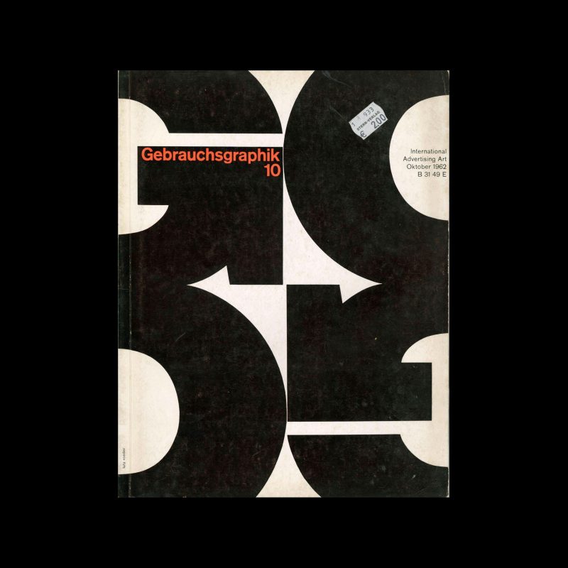 Gebrauchsgraphik, 10, 1962. Cover design by Lutz Roeder