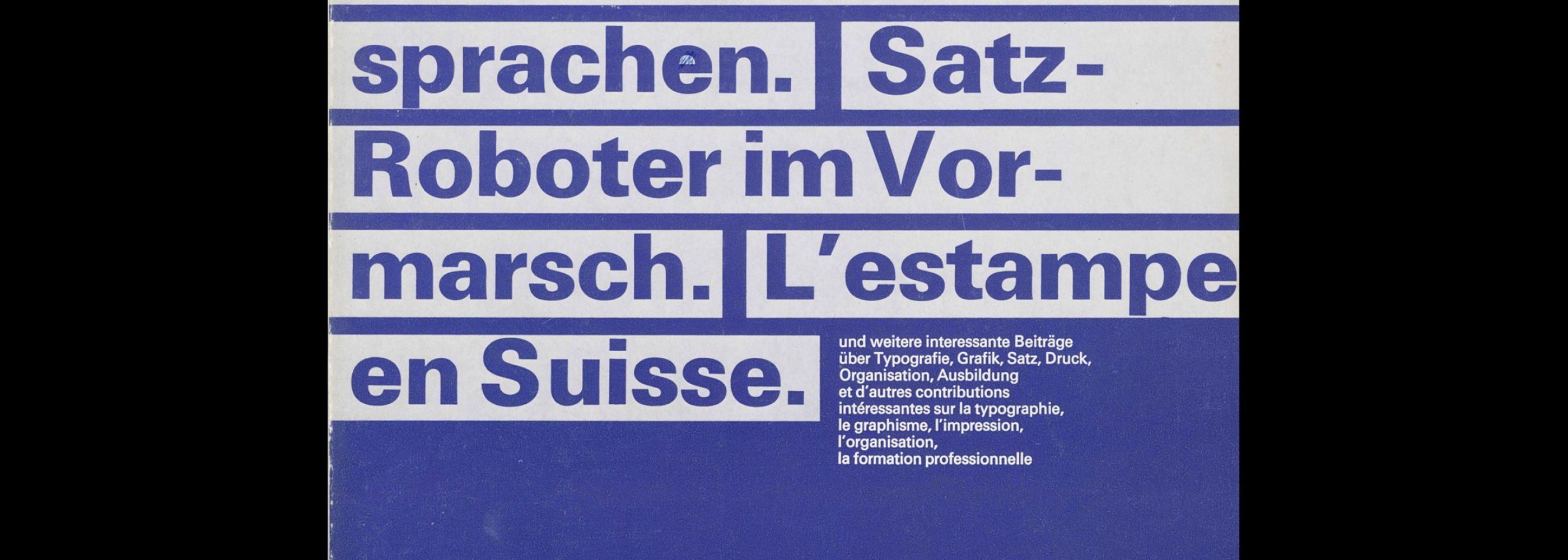 Typografische Monatsblätter, 8-9, 1970. Cover design by Felix Berman