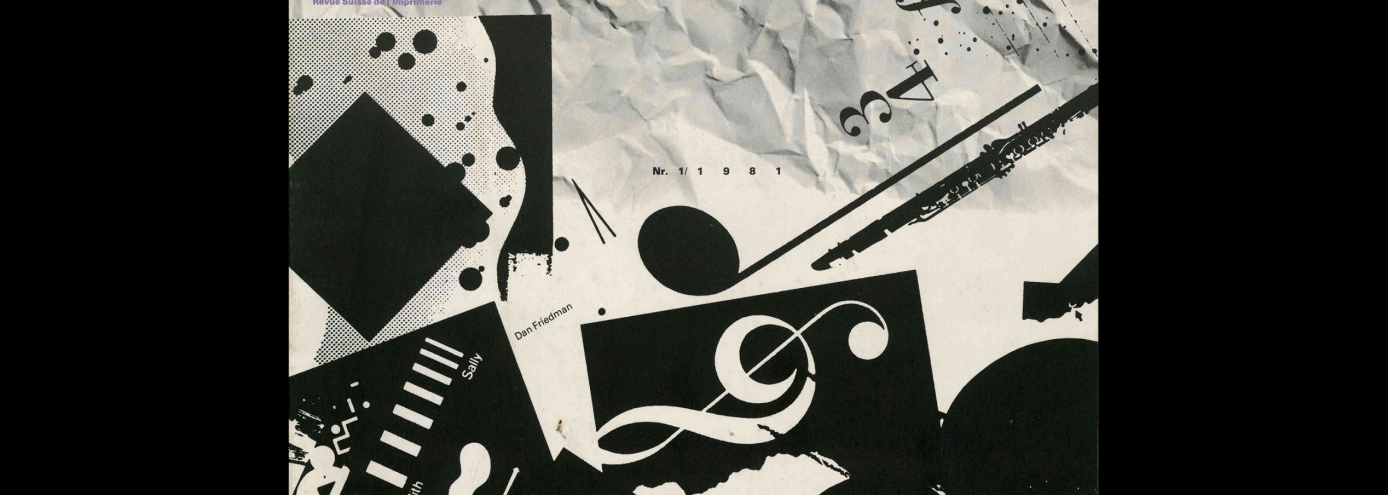 Typografische Monatsblätter, 1, 1981. Cover design by Ken Komai and Dan Friedman
