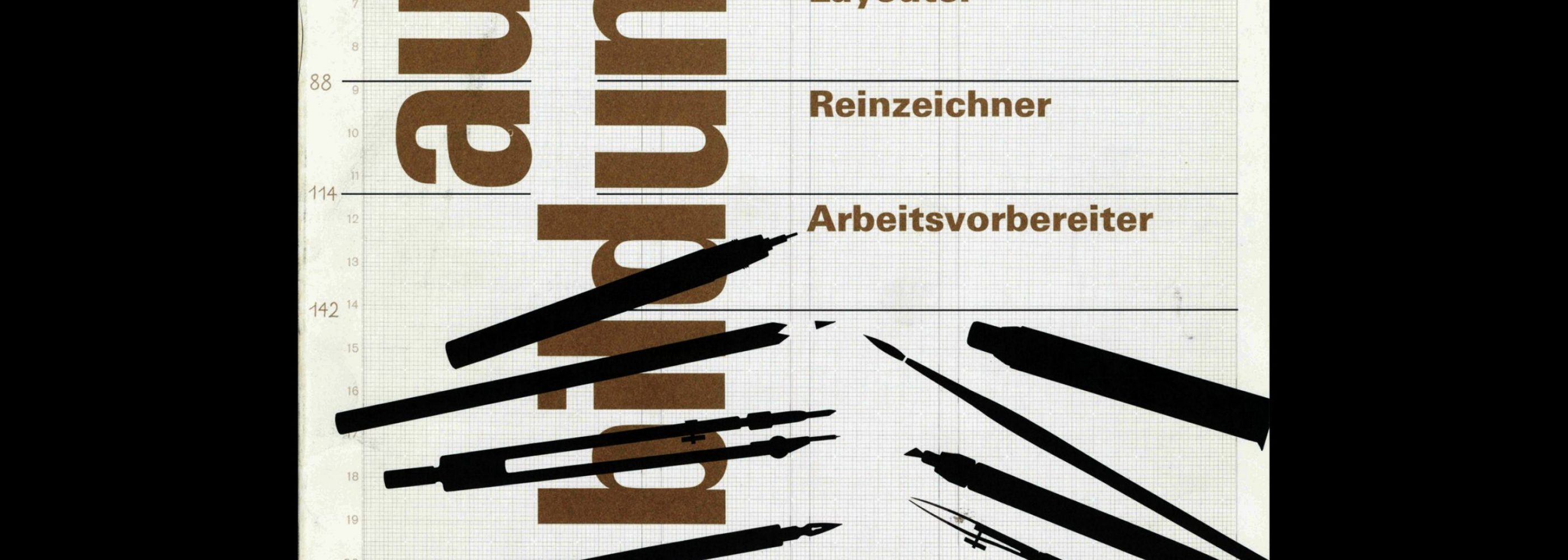 Typografische Monatsblätter, 6, 1981. Cover design by Heinrich Fleischhacker