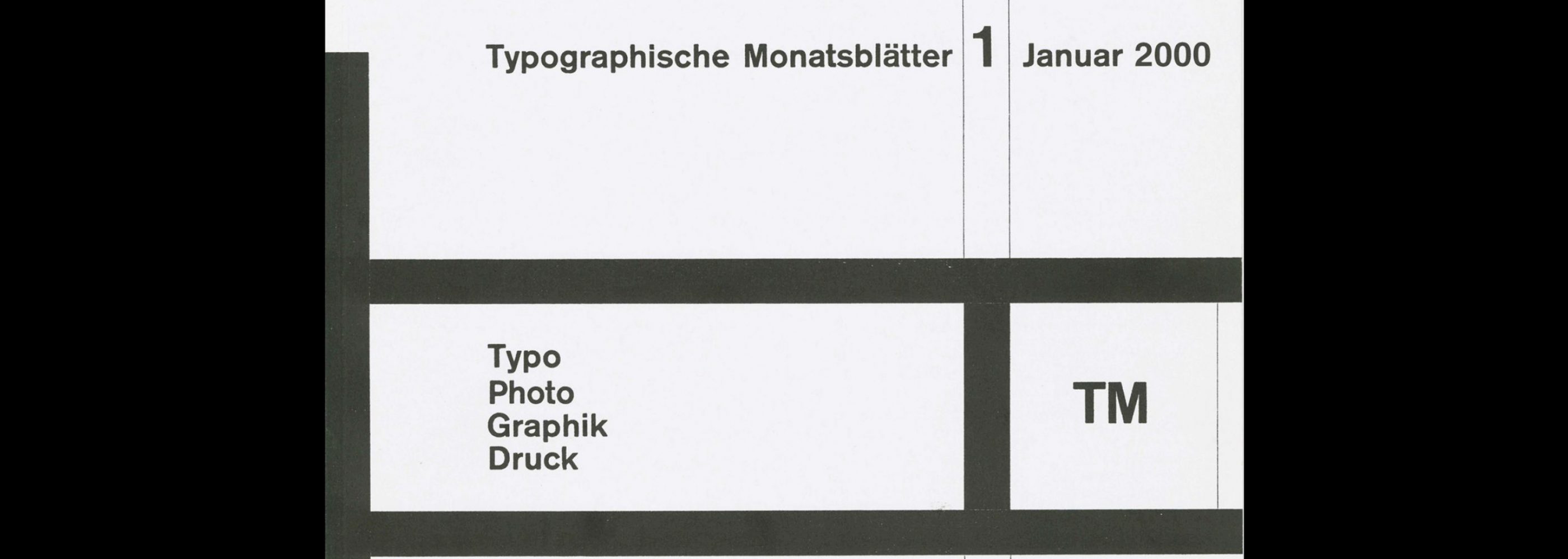 Typografische Monatsblätter, 1, 2000. Cover design by Richard Paul Lohse
