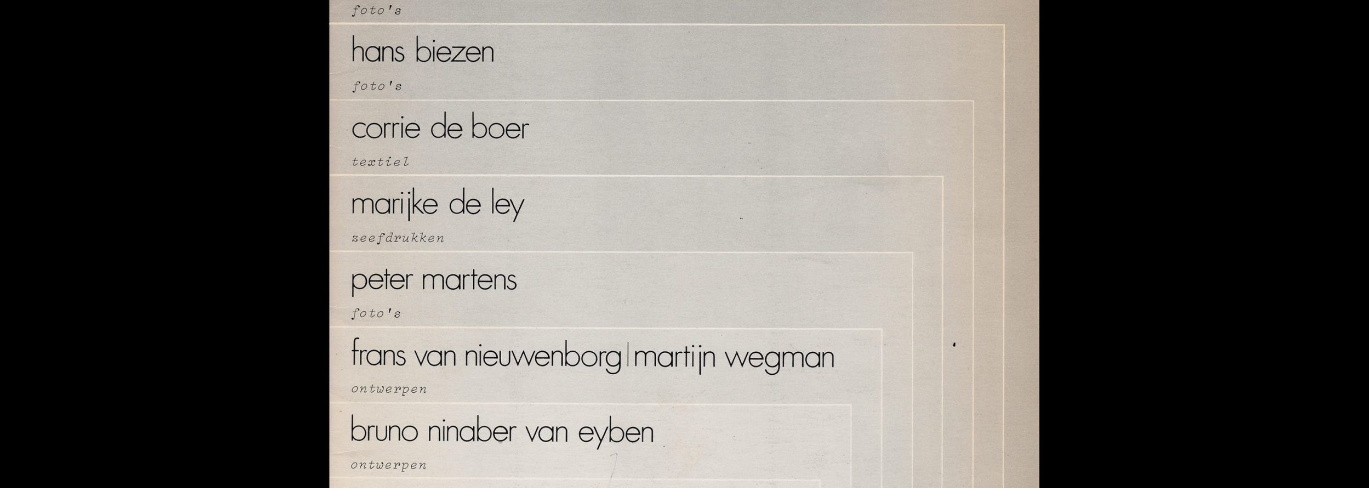 Atelier 14, Stedelijk Museum, Amsterdam, 1977 designed by Wim Crouwel and Daphne Duijvelschoff (Total Design)