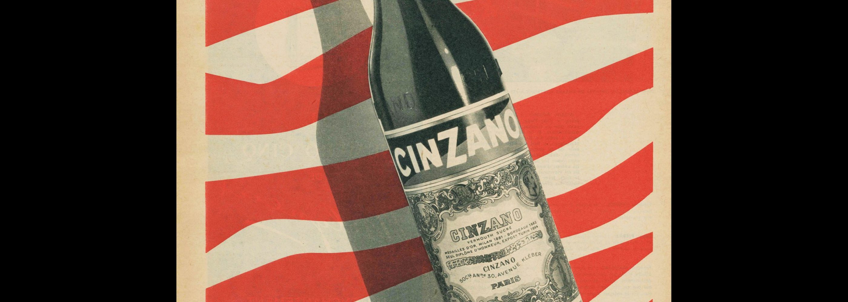 Cinzano, Advertisement, 1955. Design by Guy Georget.