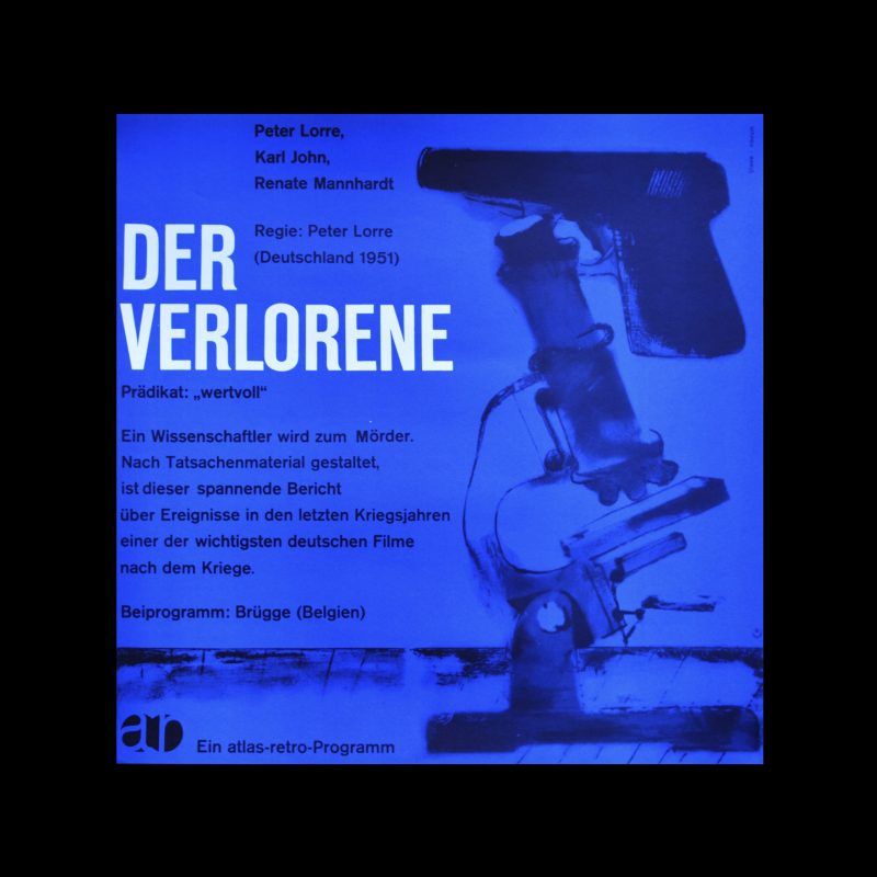 Der Verlorene, Atlas Films Poster, 1960s. Designed by Karl Oskar Blase