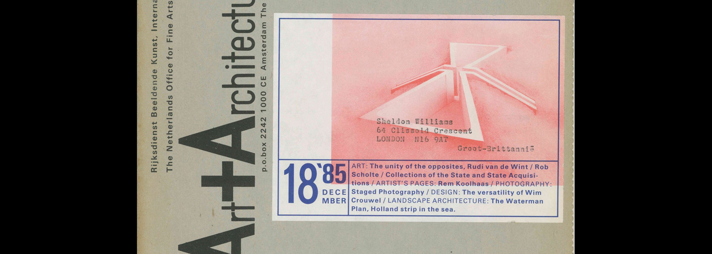 Dutch Art + Architecture Today 18, 1985. Designed by Jan van Toorn