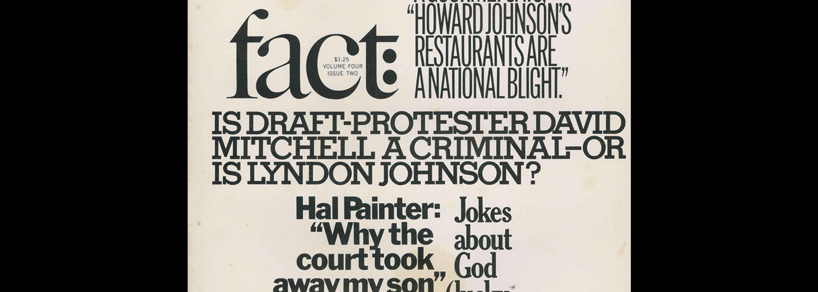 Fact, Volume Four, Issue Two, 1967. Designed by Herb Lubalin