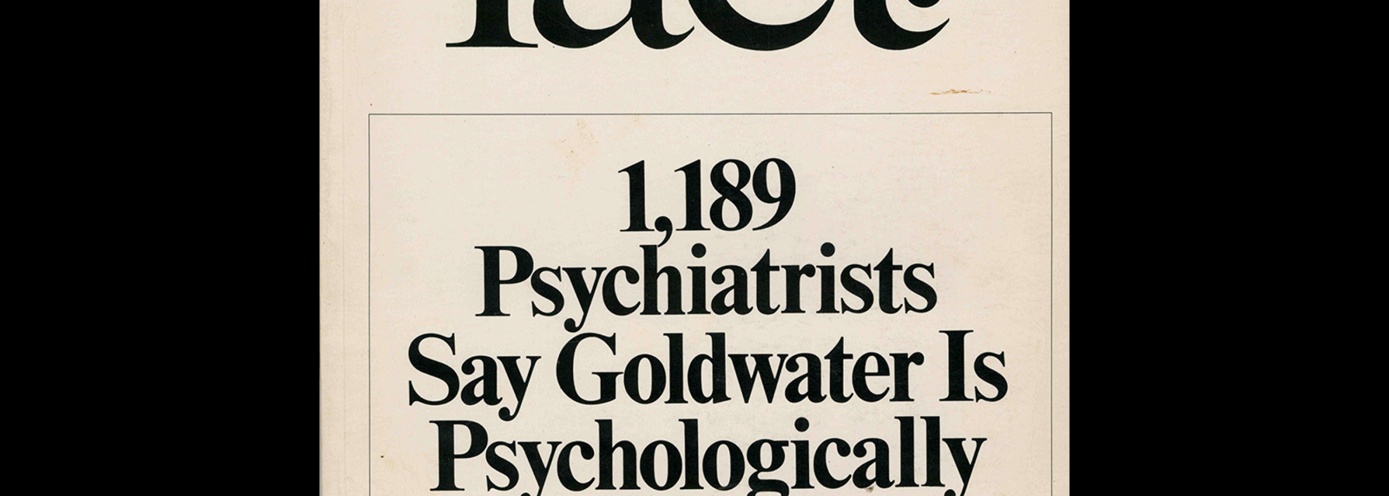 Fact, Volume One, Issue Five, 1964. Designed by Herb Lubalin