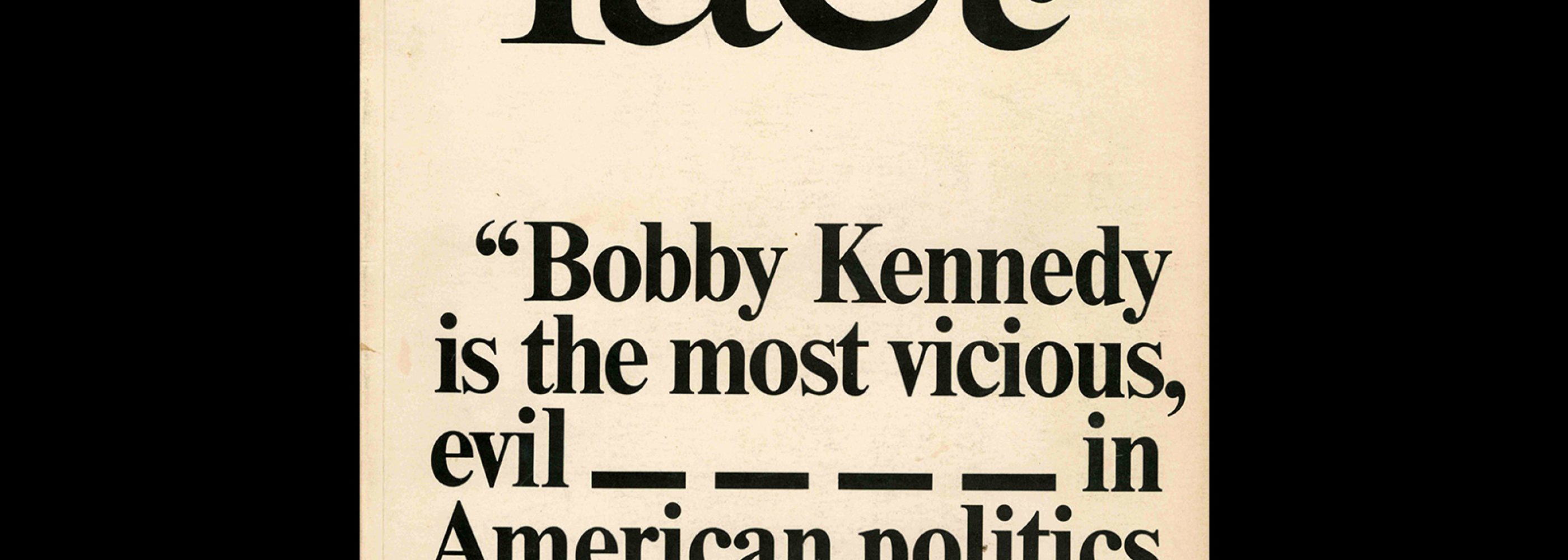 Fact, Volume One, Issue Four, 1964. Designed by Herb Lubalin