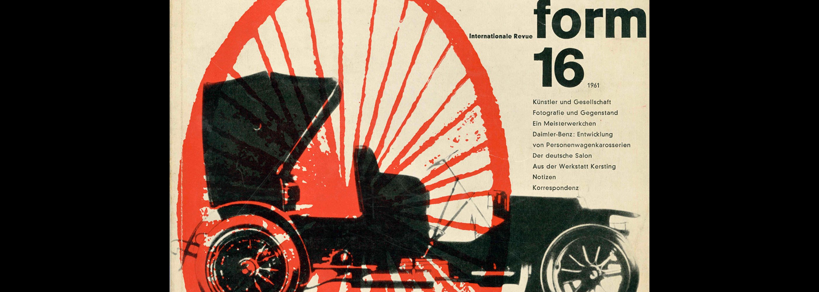 Form, Internationale Revue 16, 1961. Designed by Karl Oskar Blase