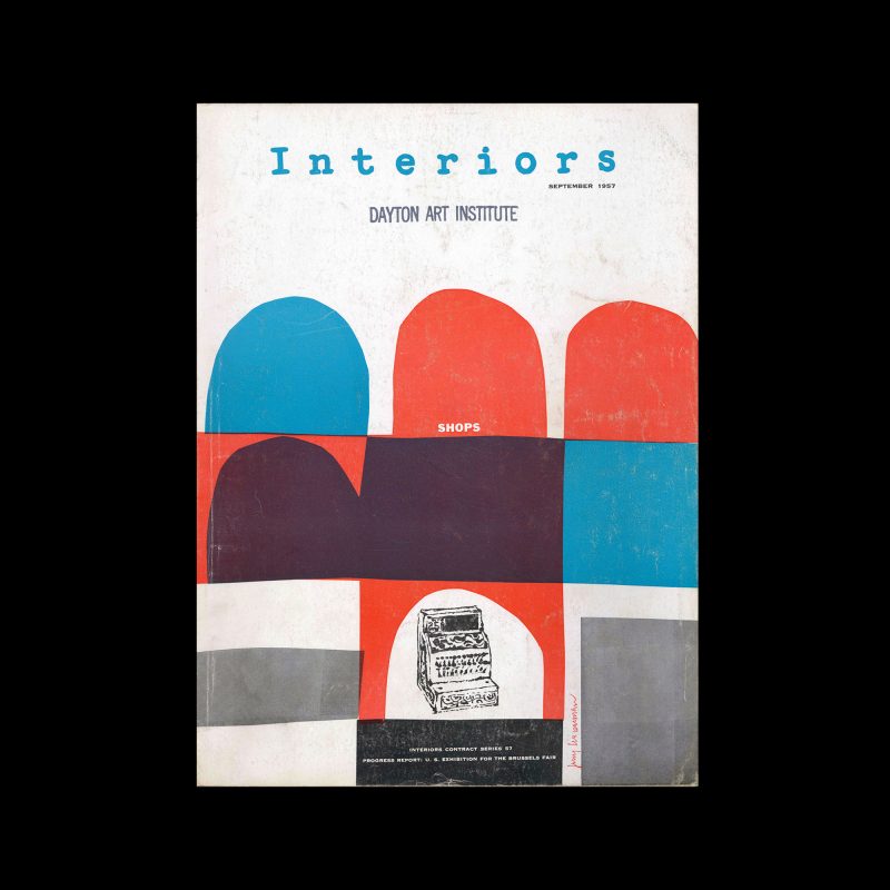 Interiors, September 1957. Cover design by Jerry Lieberman