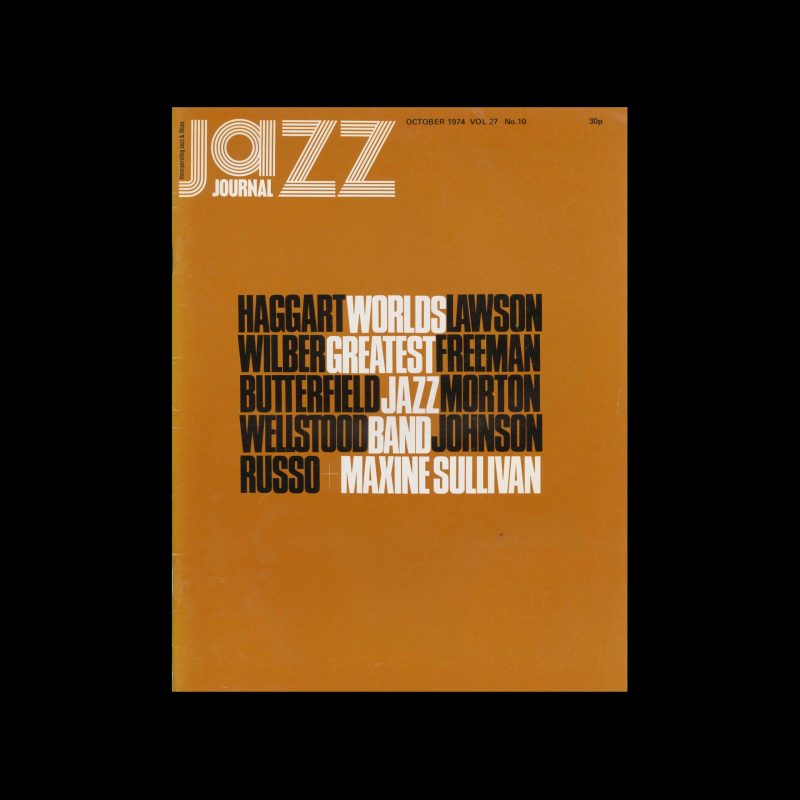 Jazz Journal, 10, 1974. Cover design by Cal Swann