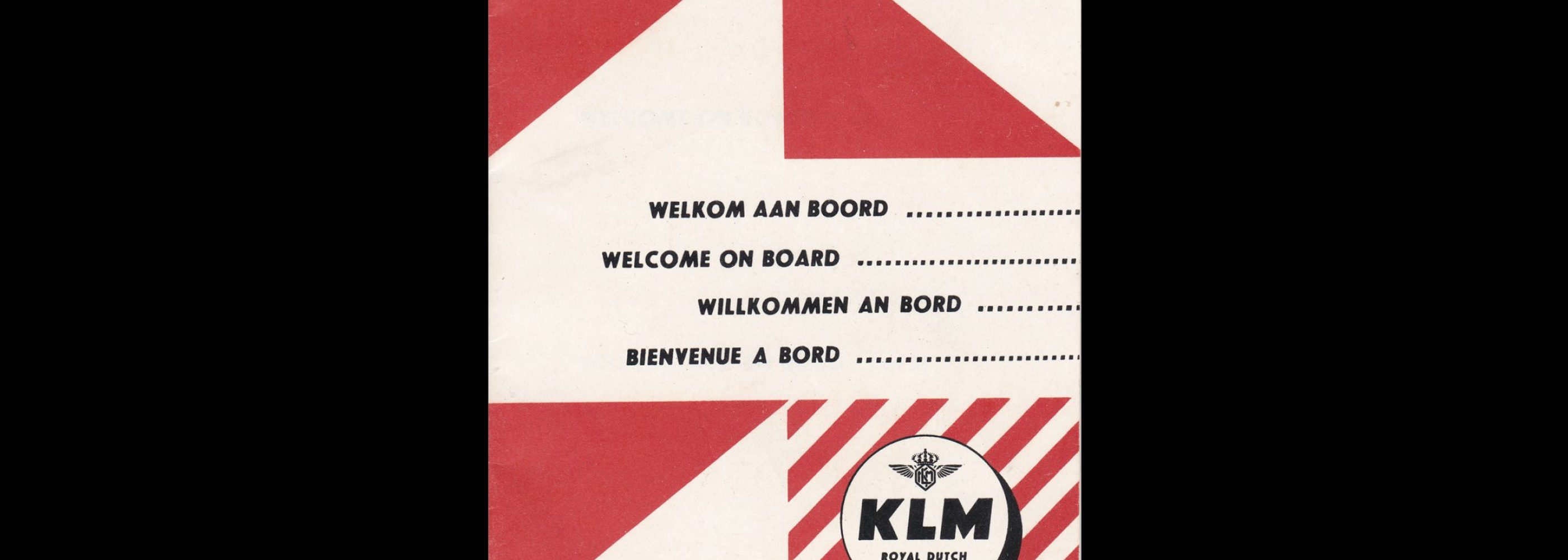 KLM On Board Information Brochure, 1958. Designed by Otto Treumann