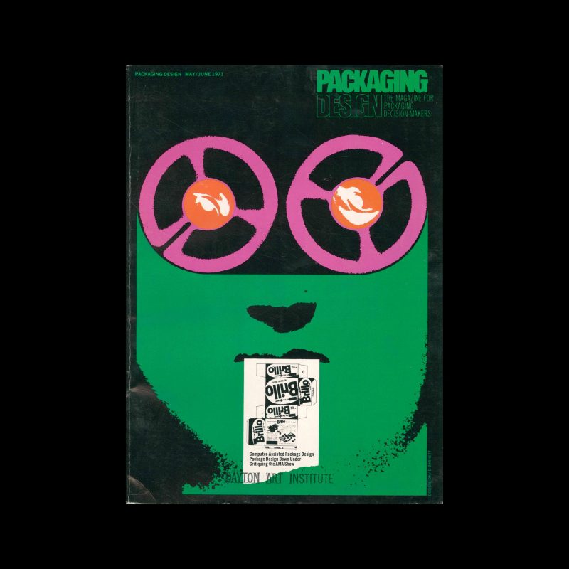 Packaging Design Vol 12, No 3, 1971. Cover design by David Barnett