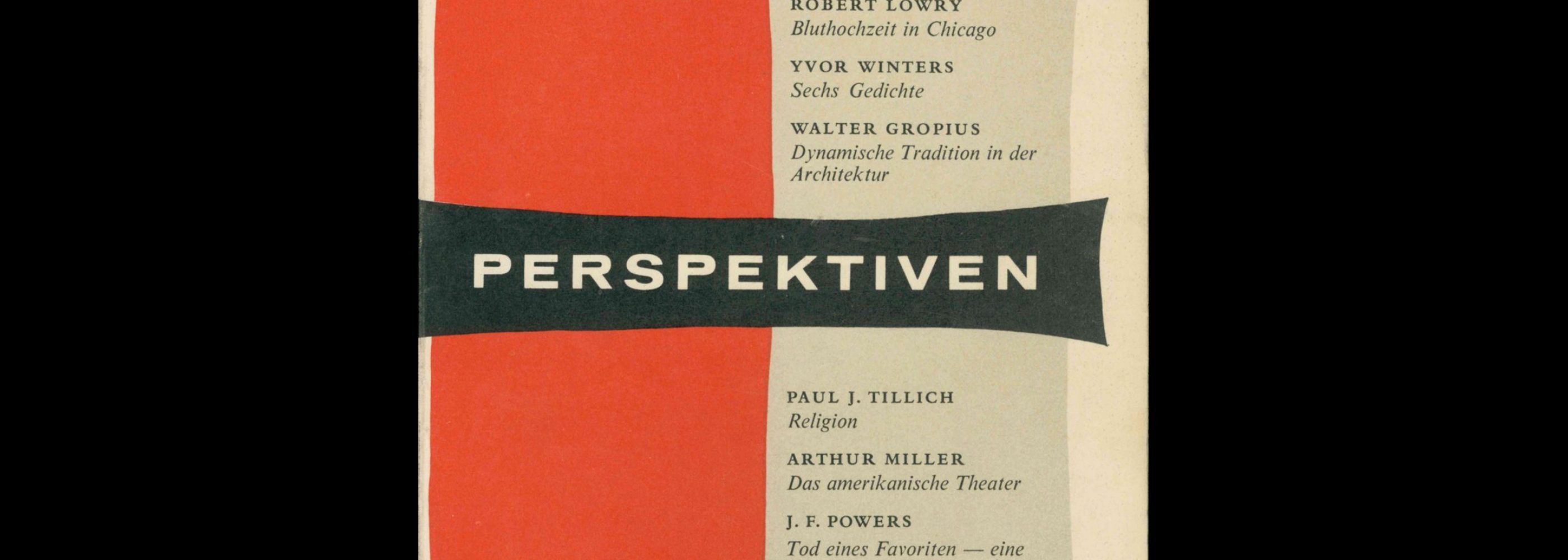 Perspektiven, Literatur, Kunst, Musik, 15, 1956. Cover design by Alvin Lustig