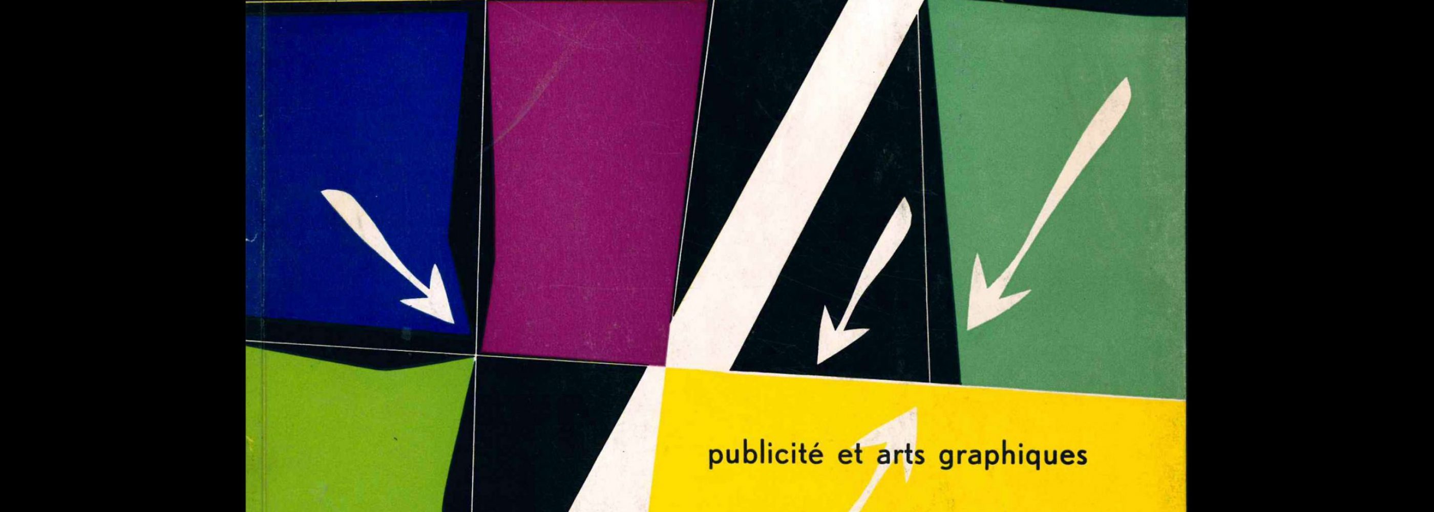 Publicité 7, Review of advertising and Graphic Art in Switzerland, 1953. Cover design by Pierre Monnerat