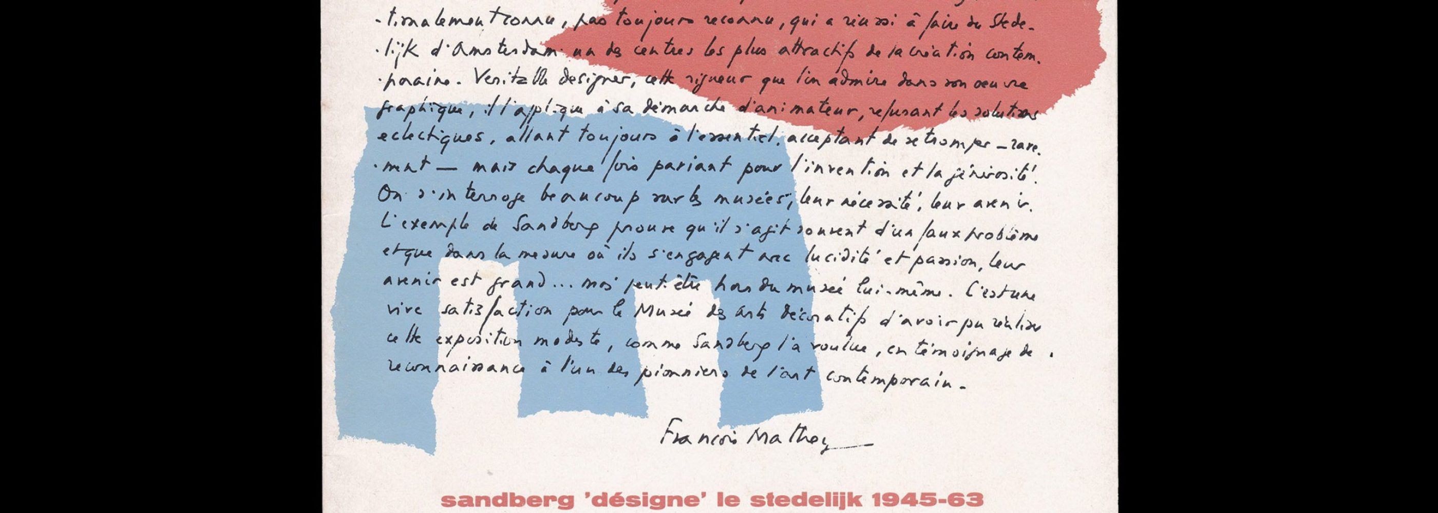 Sandberg 'désigne' le stedelijk 1945-63, Paris : Musée des arts décoratifs, 1973