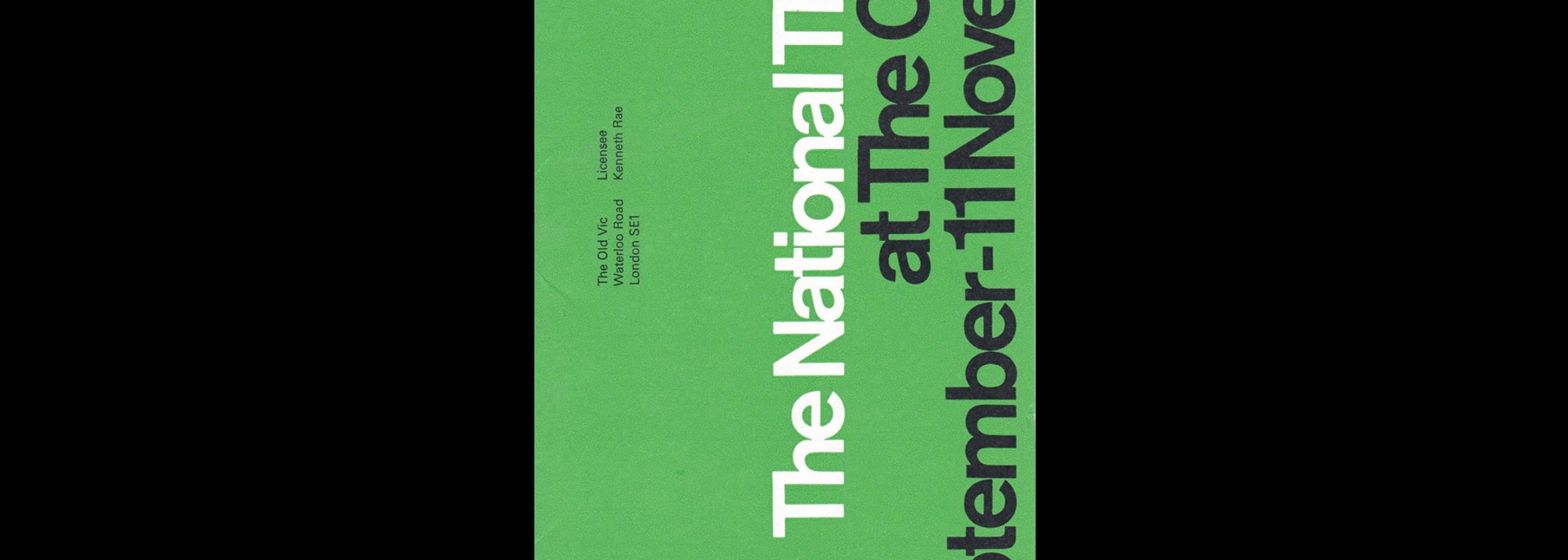 The National Theatre 1967/68 Booking Period Programme. Designed by Ken Briggs