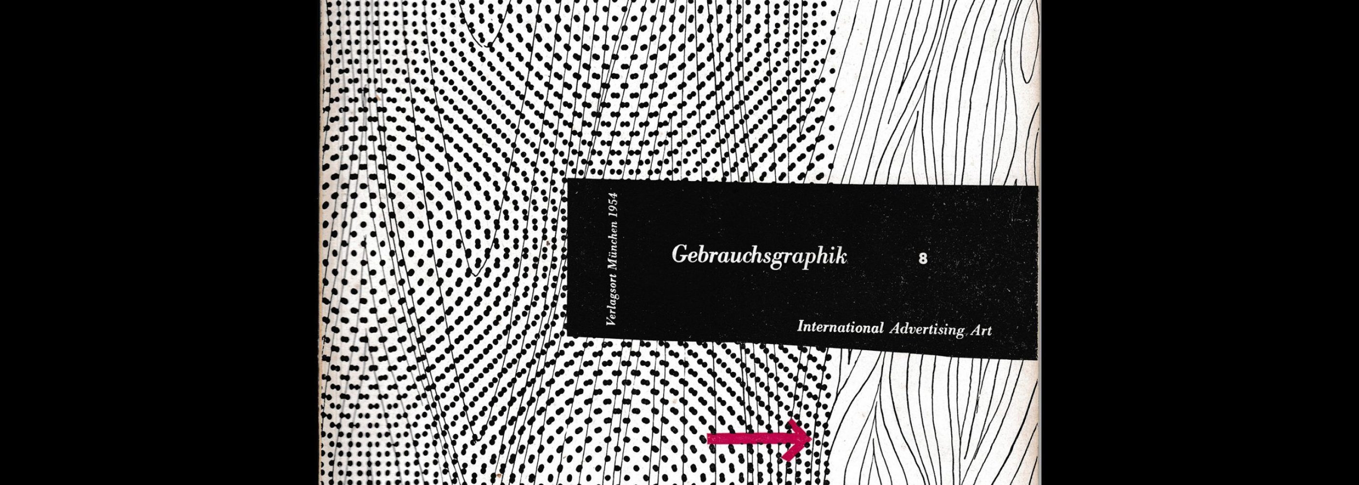 Gebrauchsgraphik, 8, 1954. Cover design by Helmut Lortz