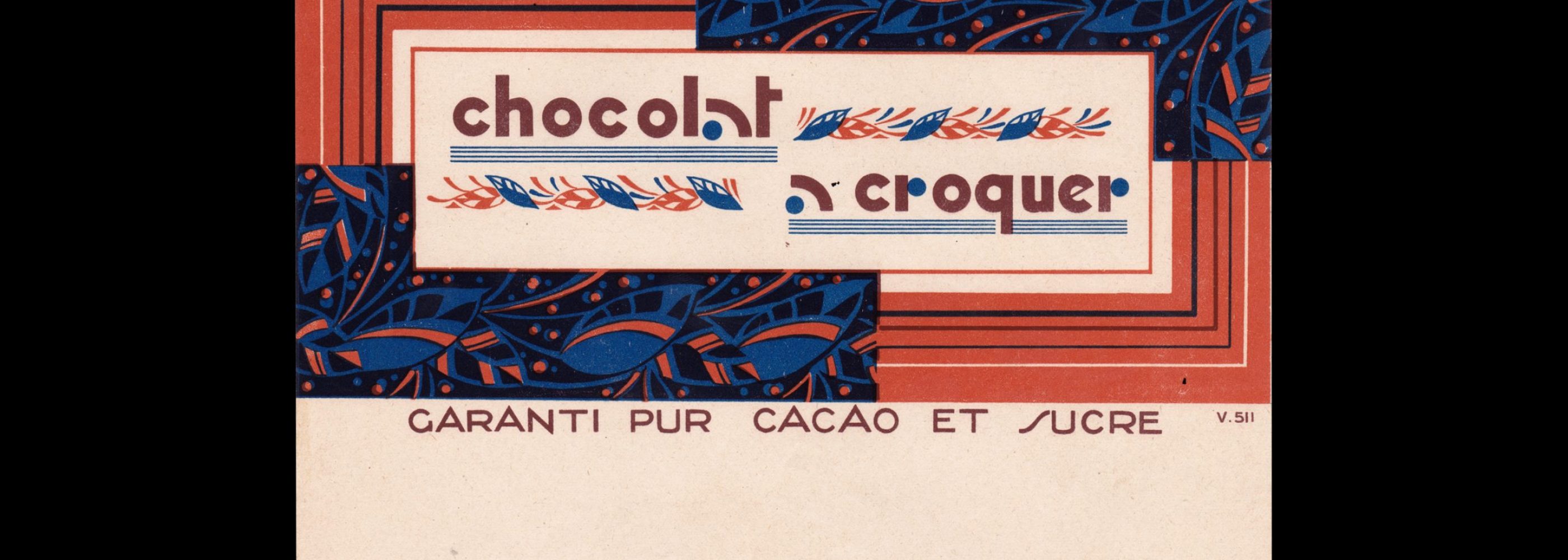 Chocolat Croquer vintage chocolate label